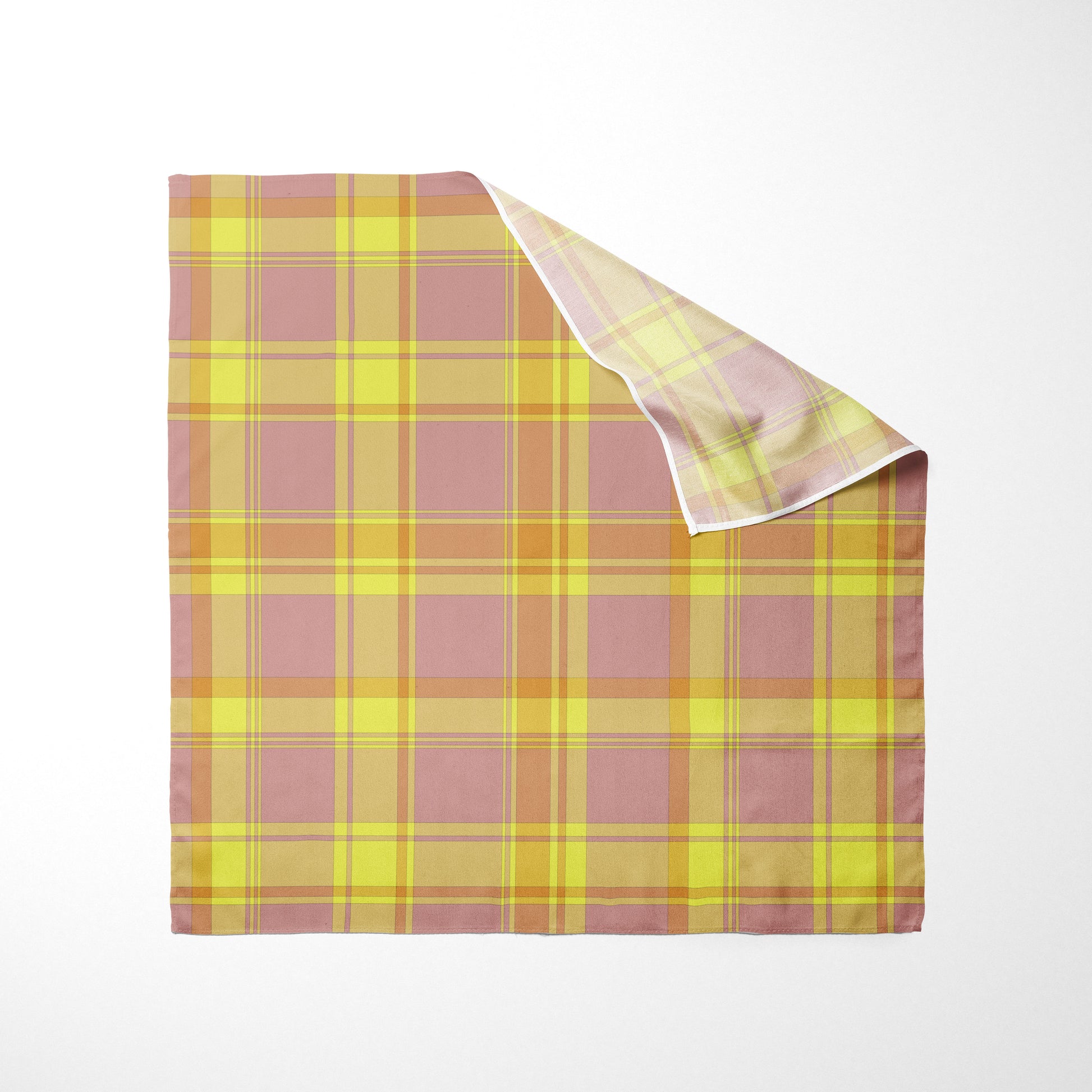 Pink Yellow And Orange Plaid Dog Bandana - Apawry Pup