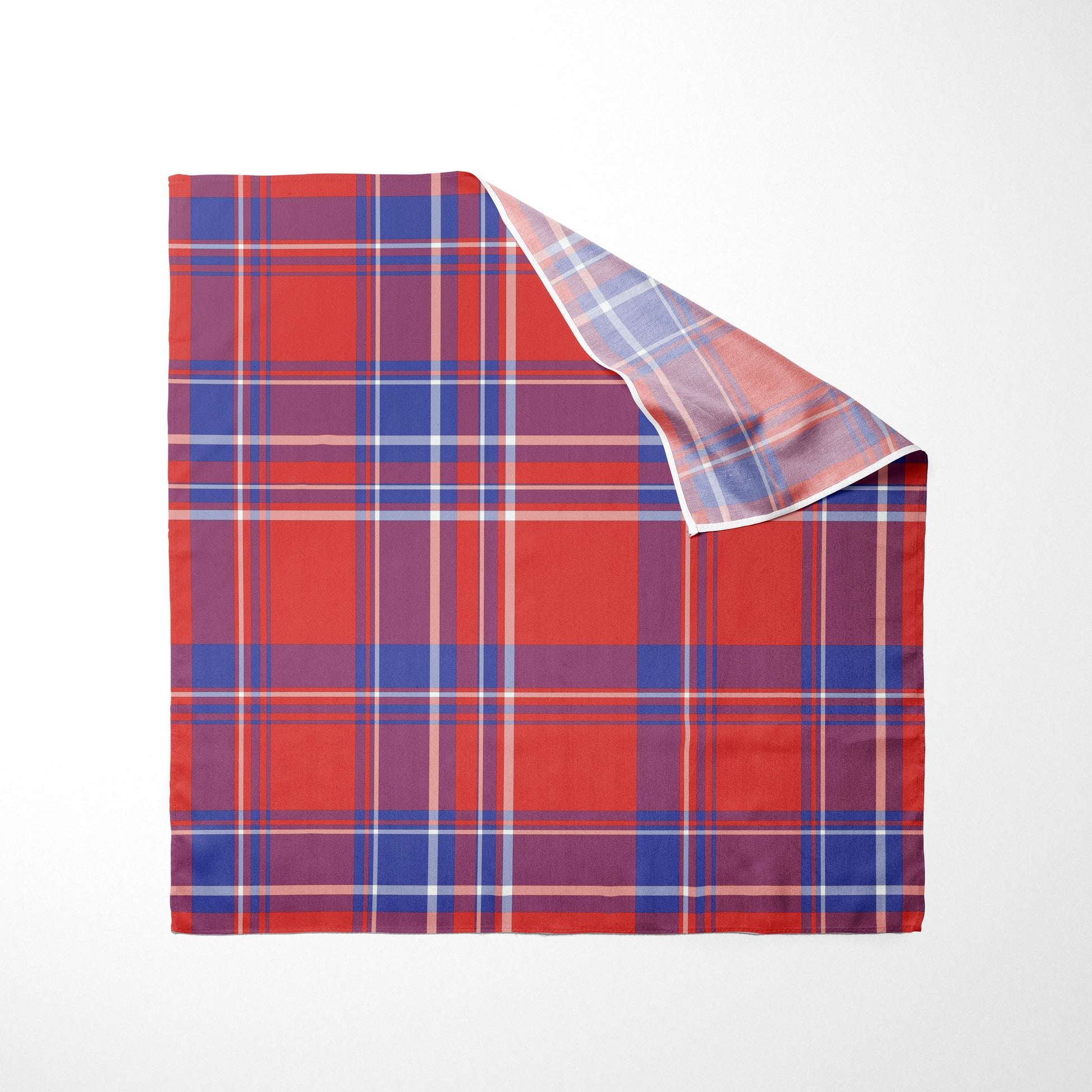 Red Blue Purple And White Plaid Dog Bandana - Apawry Pup