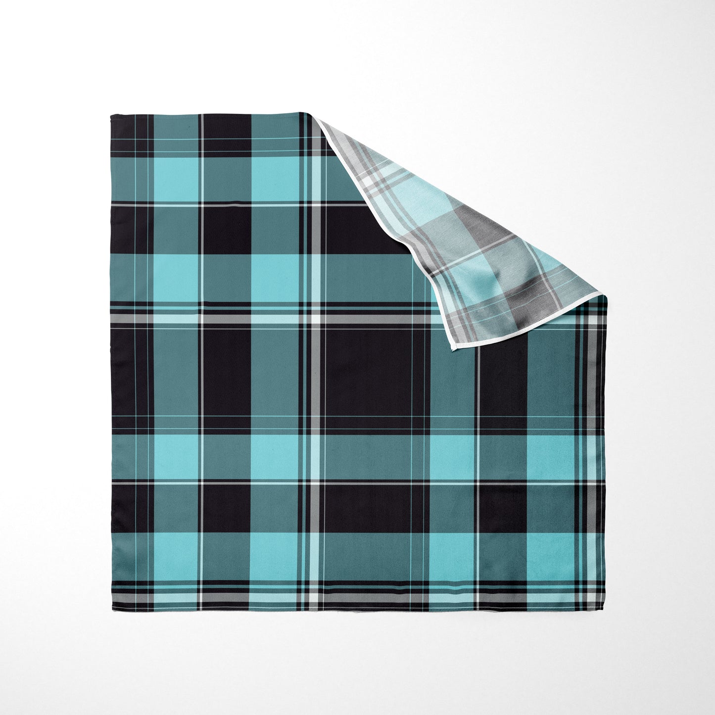 Sky Blue Black And White Plaid Dog Bandana - Apawry Pup