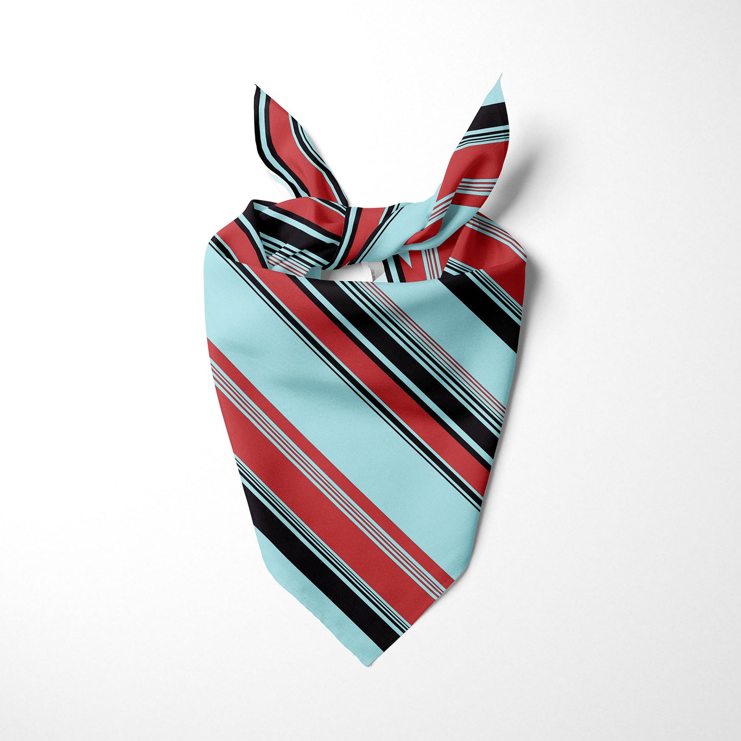 Sky Blue Red And Black Striped Dog Bandana - Apawry Pup