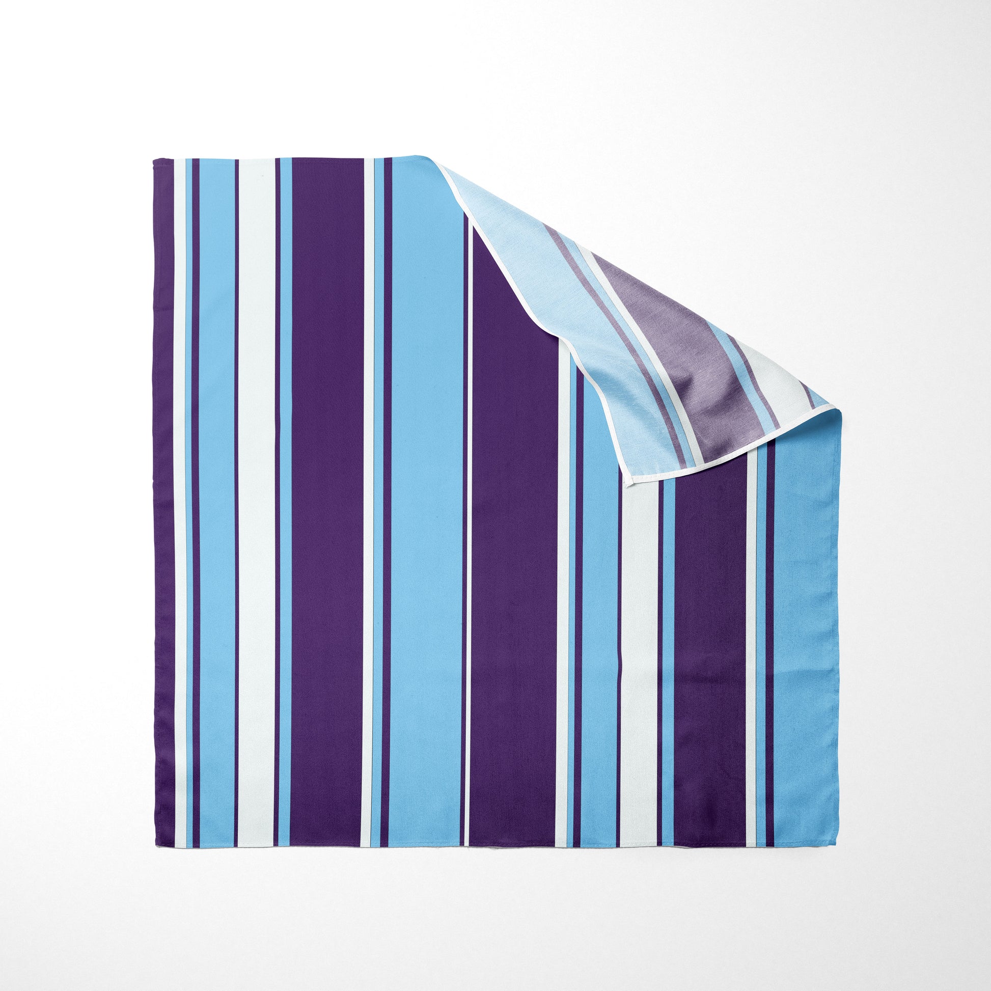 Sky Blue Royal Purple And White Striped Dog Bandana - Apawry Pup