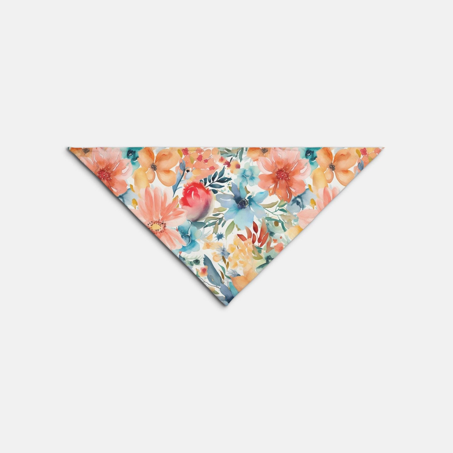 Floral Tangerine Aqua Watercolour Dog Bandana - Apawry Pup