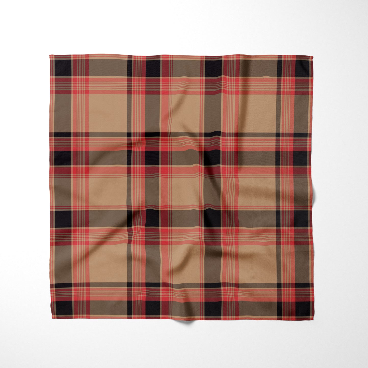 Tan Black And Red Plaid Dog Bandana - Apawry Pup