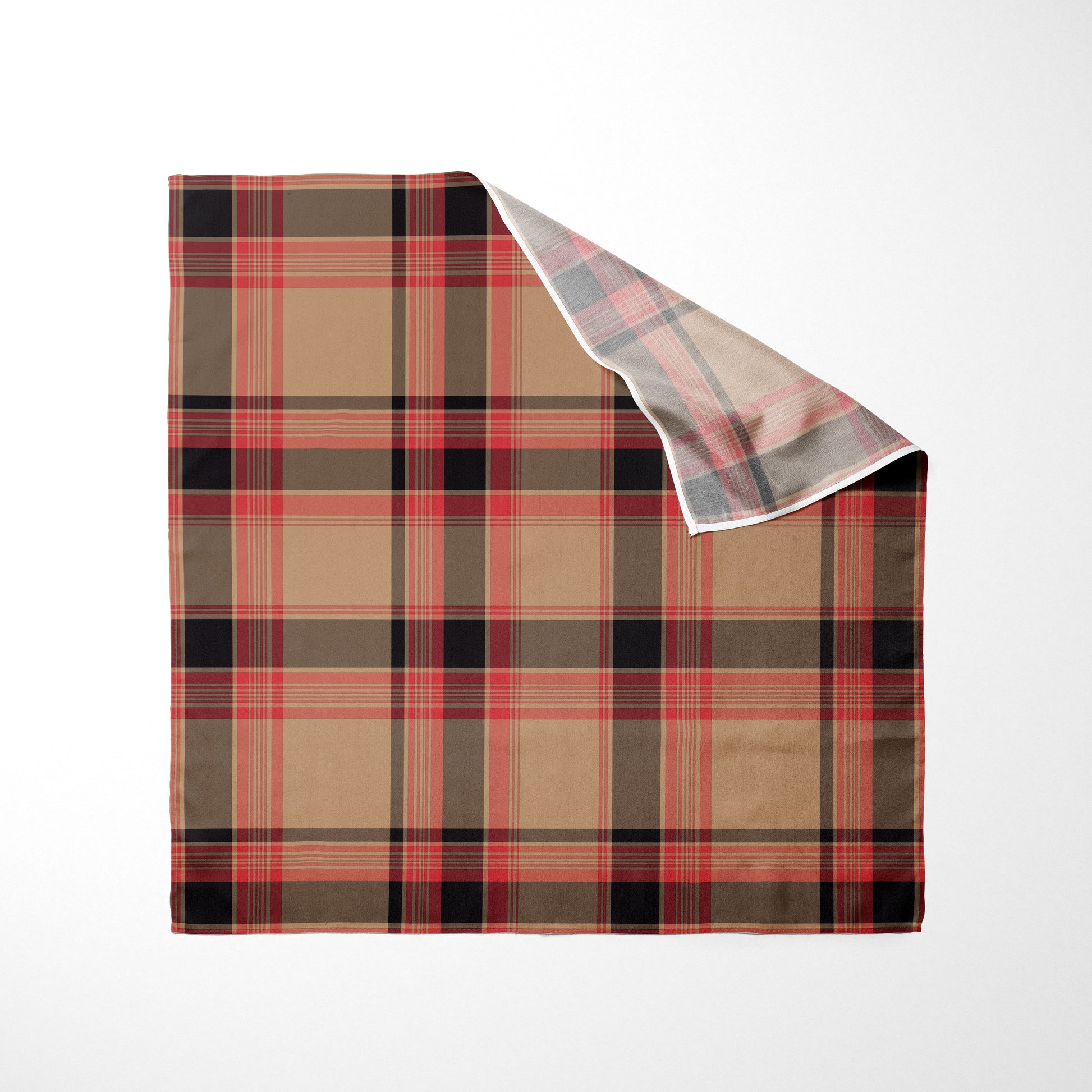 Tan Black And Red Plaid Dog Bandana - Apawry Pup