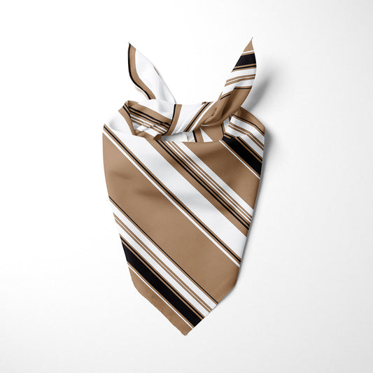 Tan Black And White Striped Dog Bandana - Apawry Pup