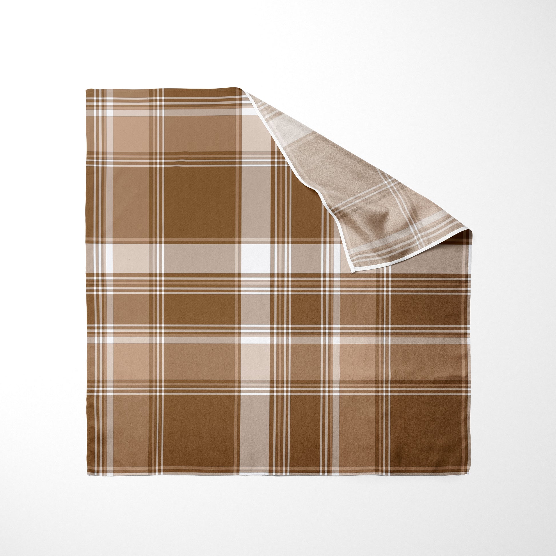 Tan Brown And White Plaid Dog Bandana - Apawry Pup
