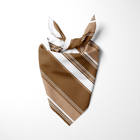 Tan Brown And White Striped Dog Bandana - Apawry Pup