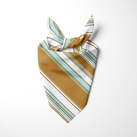 Tan Mint And White Striped Dog Bandana - Apawry Pup