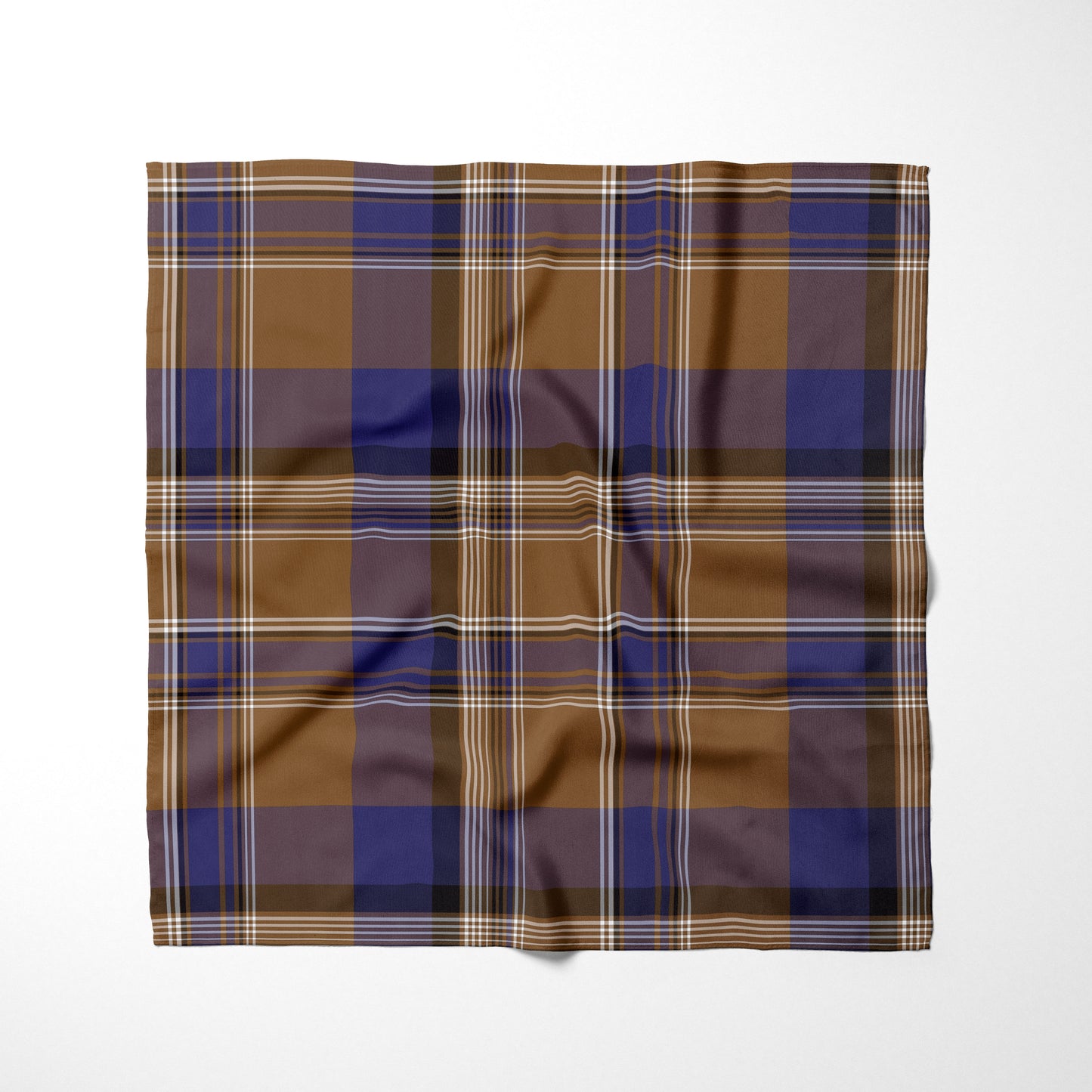 Tan Navy Blue Purple And White Plaid Dog Bandana - Apawry Pup