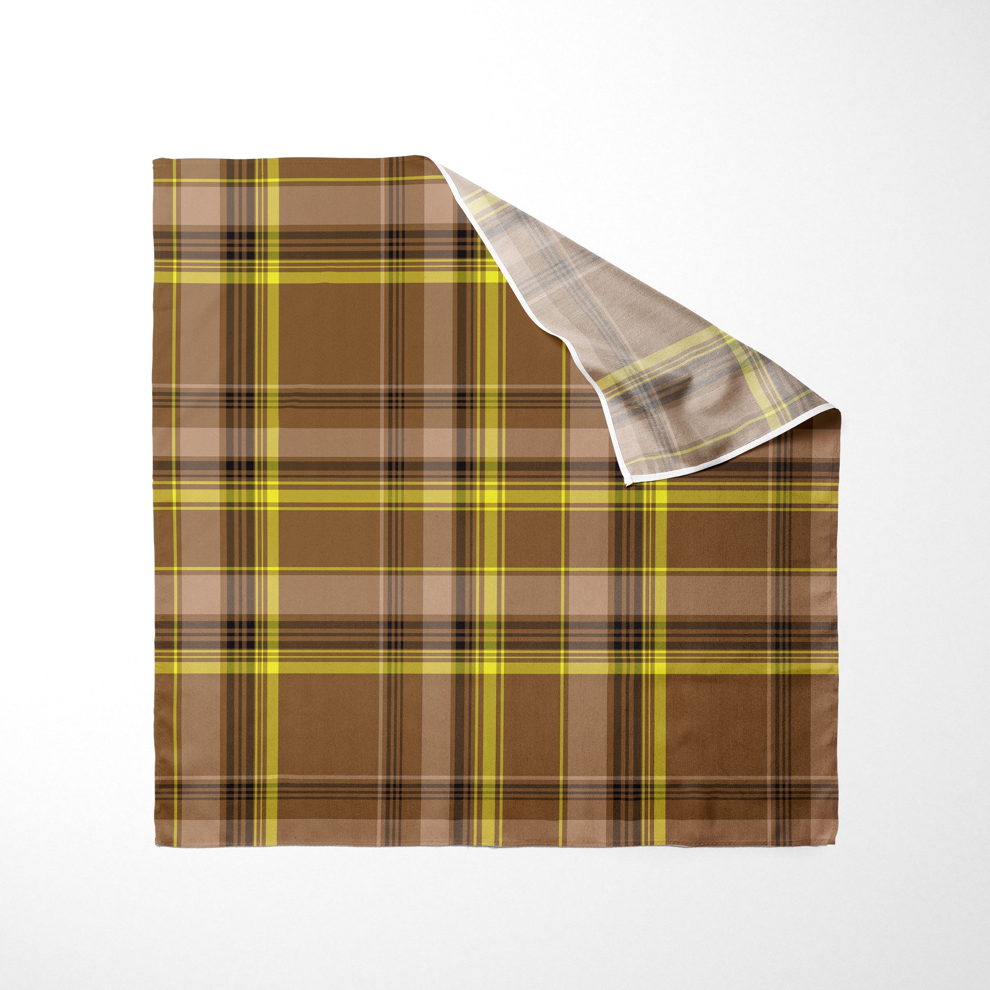 Tan Nude And Yellow Plaid Dog Bandana - Apawry Pup