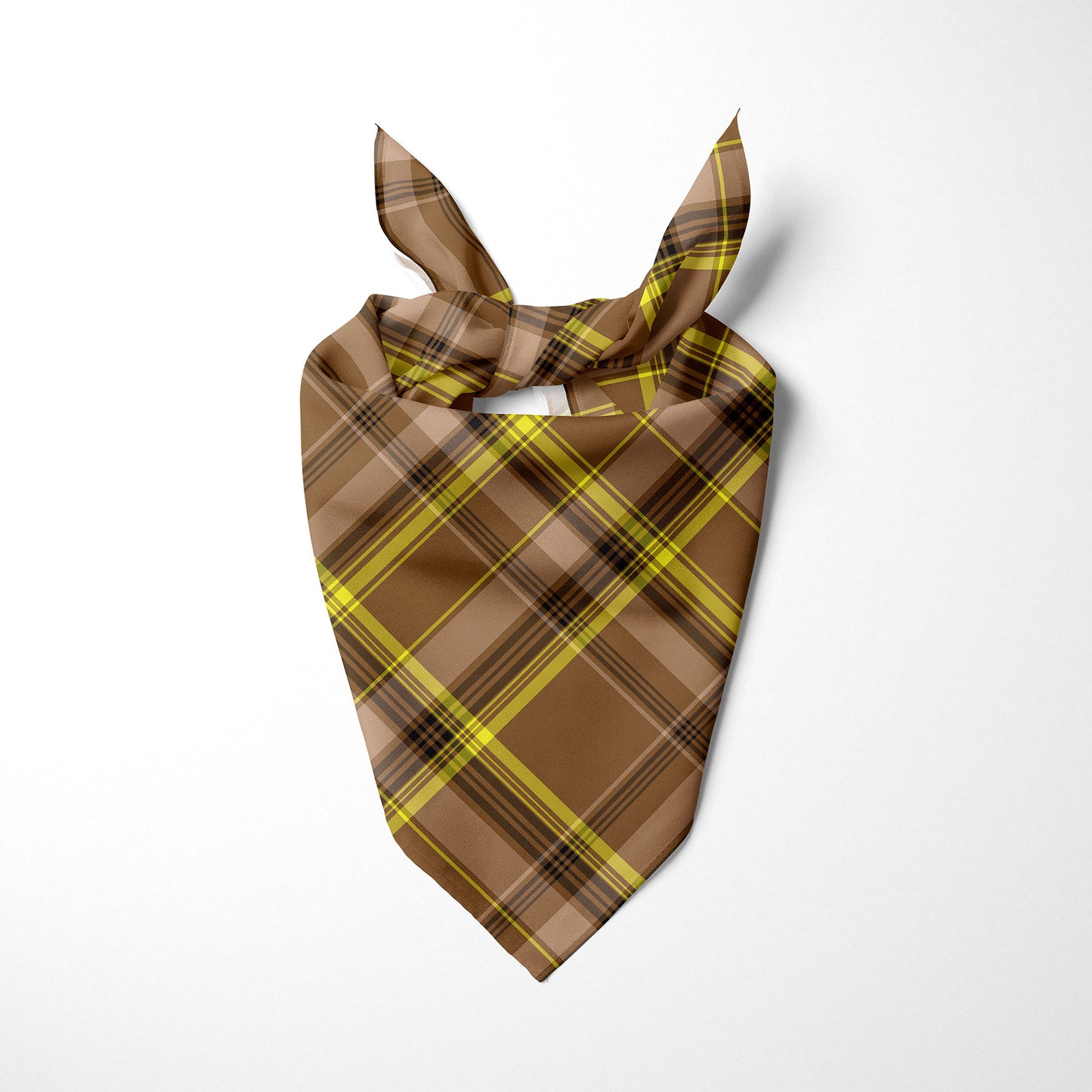 Tan Nude And Yellow Plaid Dog Bandana - Apawry Pup