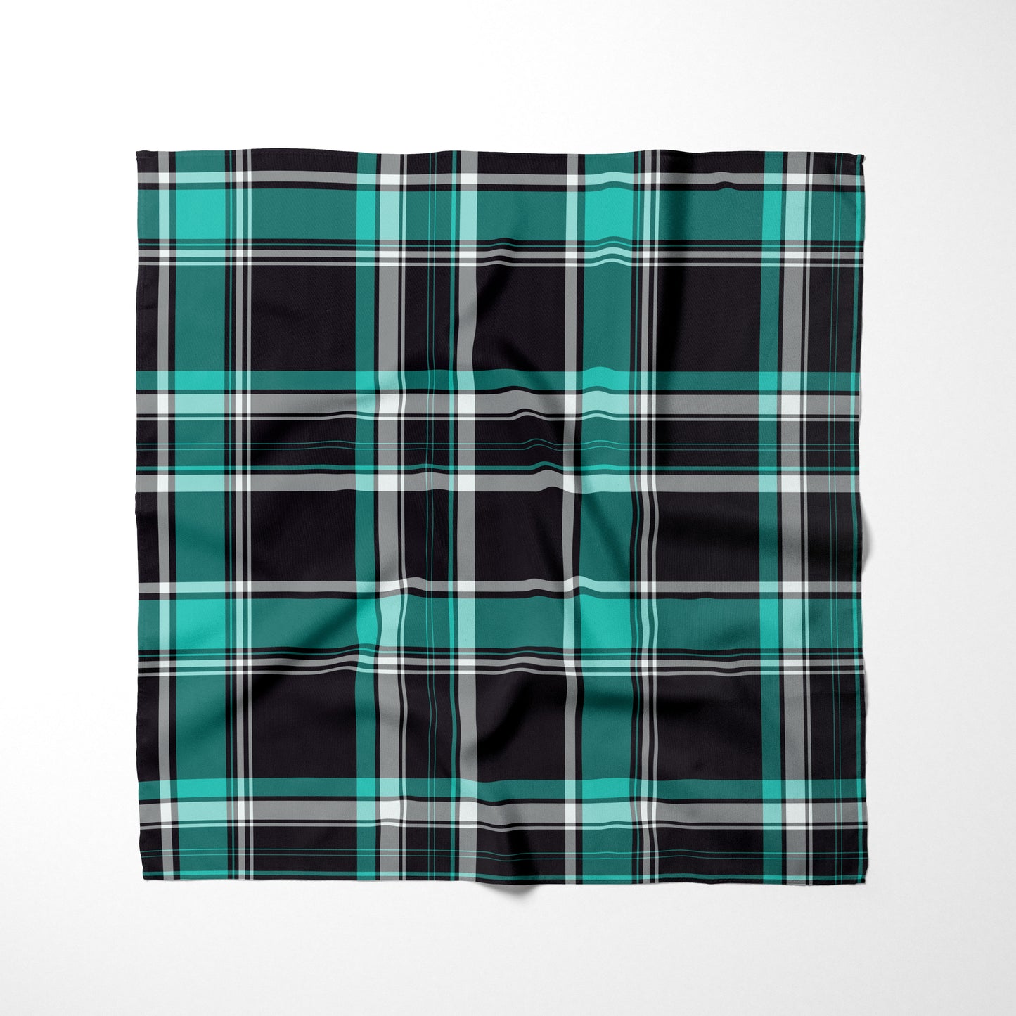 Teal Black And White Plaid Dog Bandana - Apawry Pup