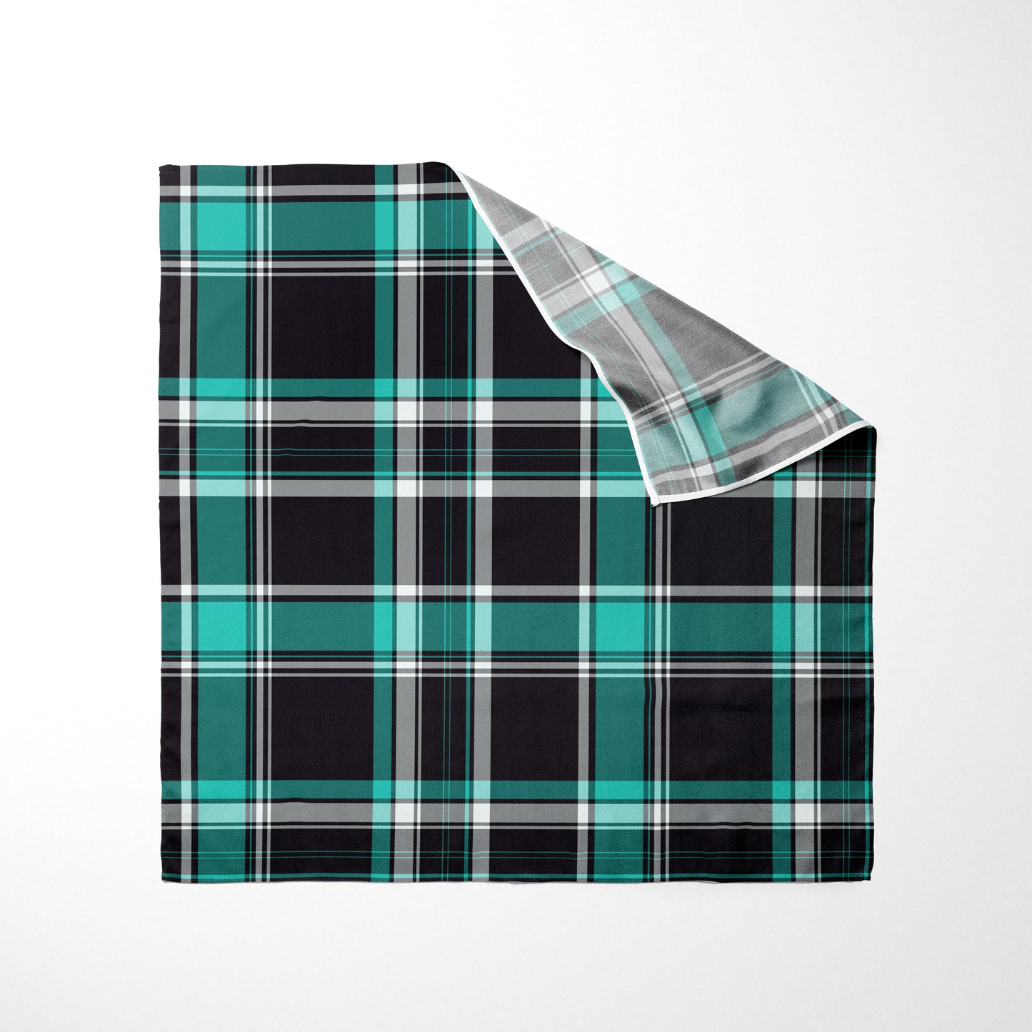 Teal Black And White Plaid Dog Bandana - Apawry Pup