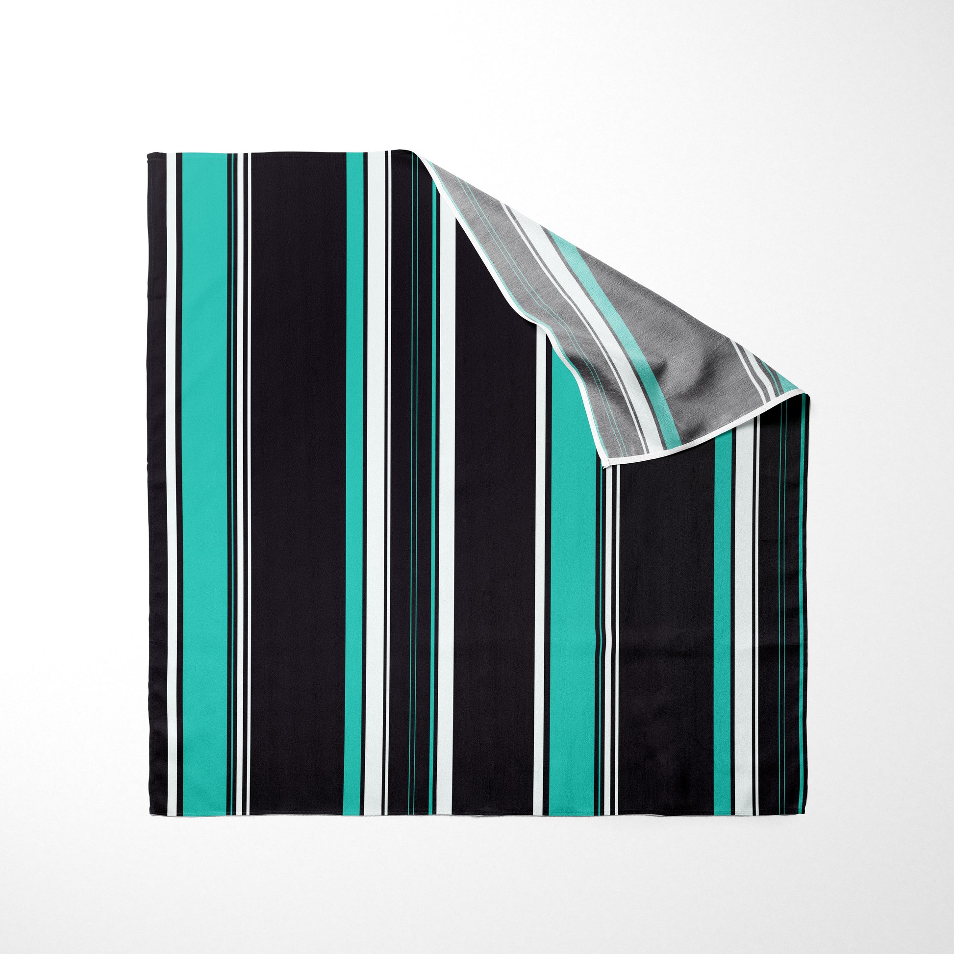 Teal Black And White Striped Dog Bandana - Apawry Pup