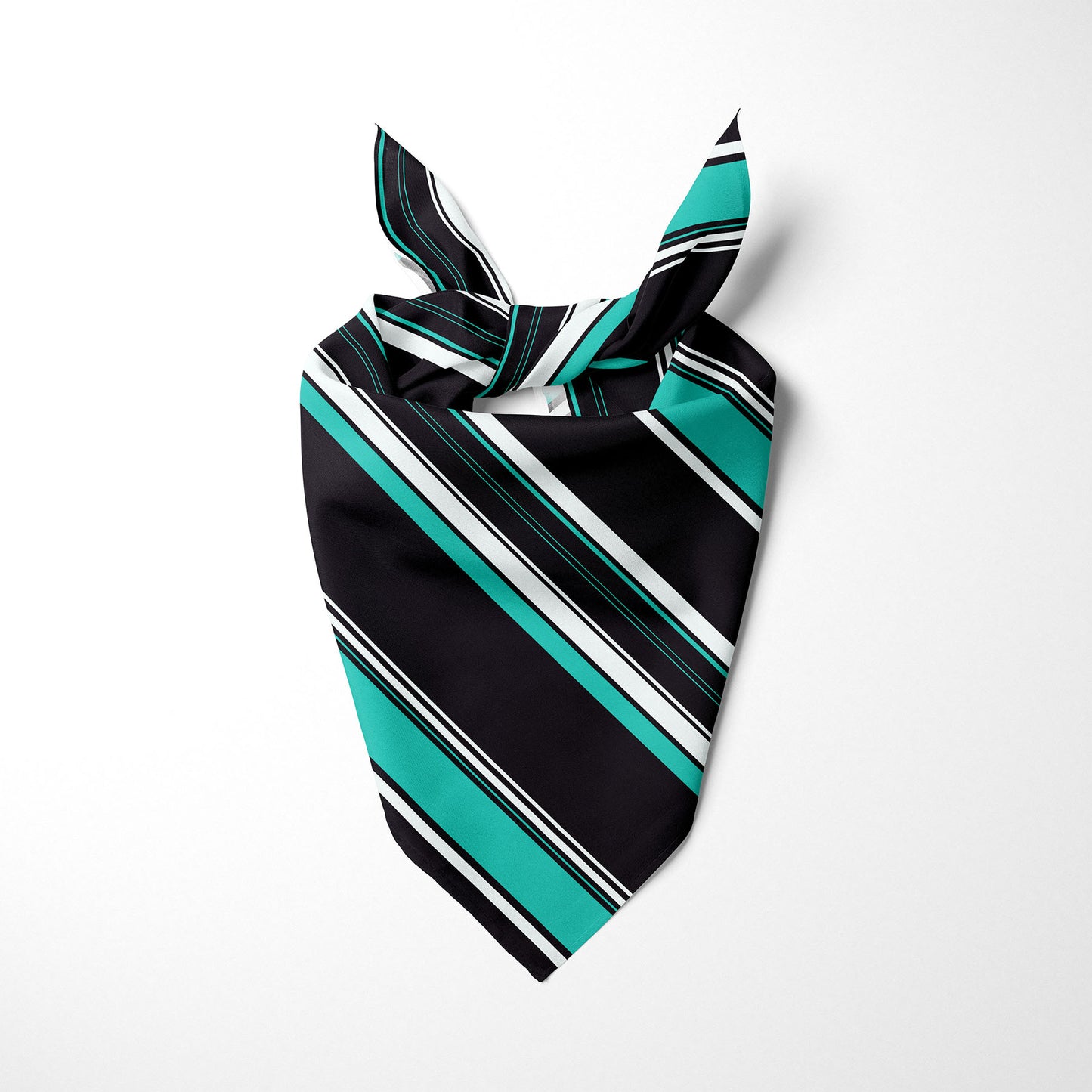 Teal Black And White Striped Dog Bandana - Apawry Pup