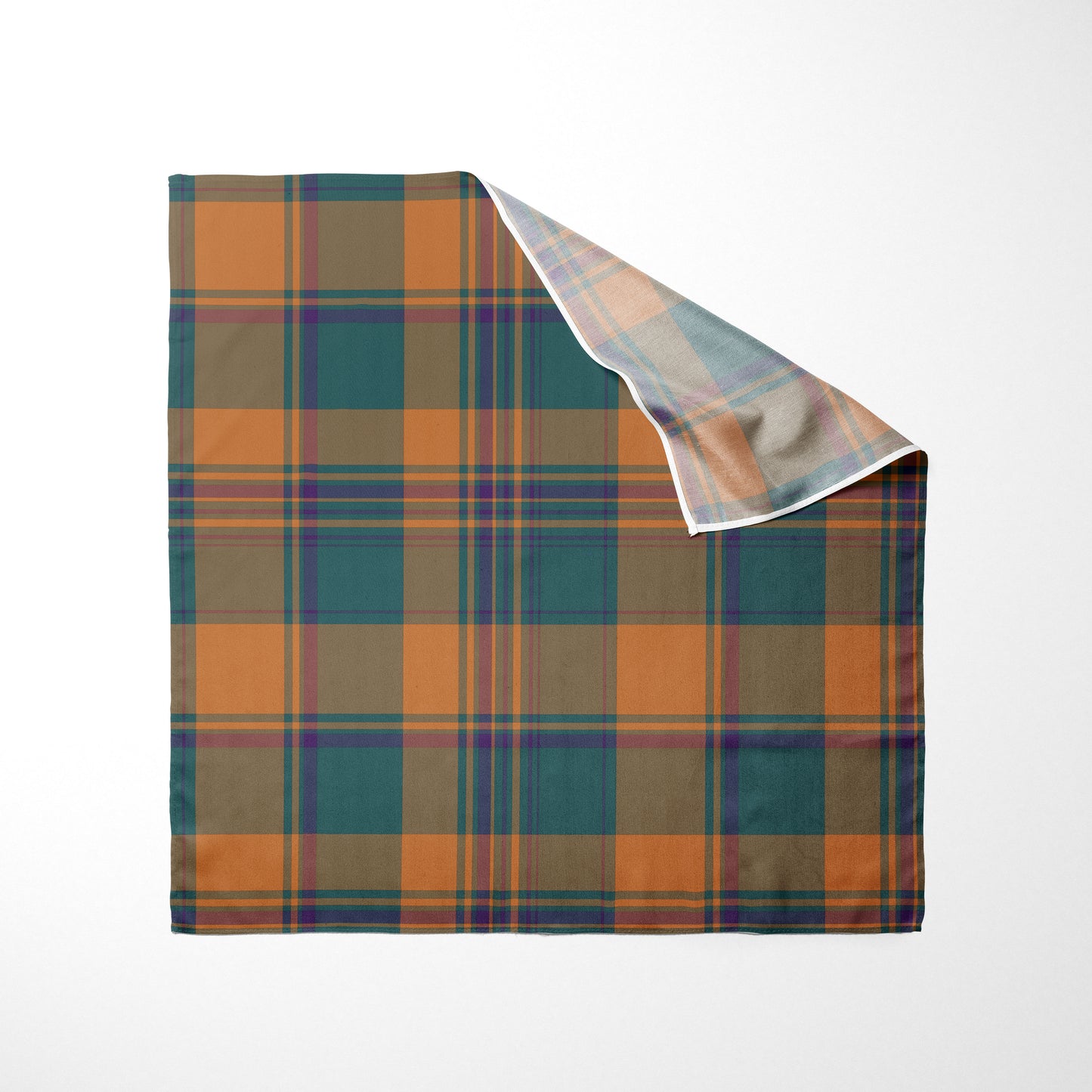 Teal Burnt Orange And Purple Plaid Dog Bandana - Apawry Pup