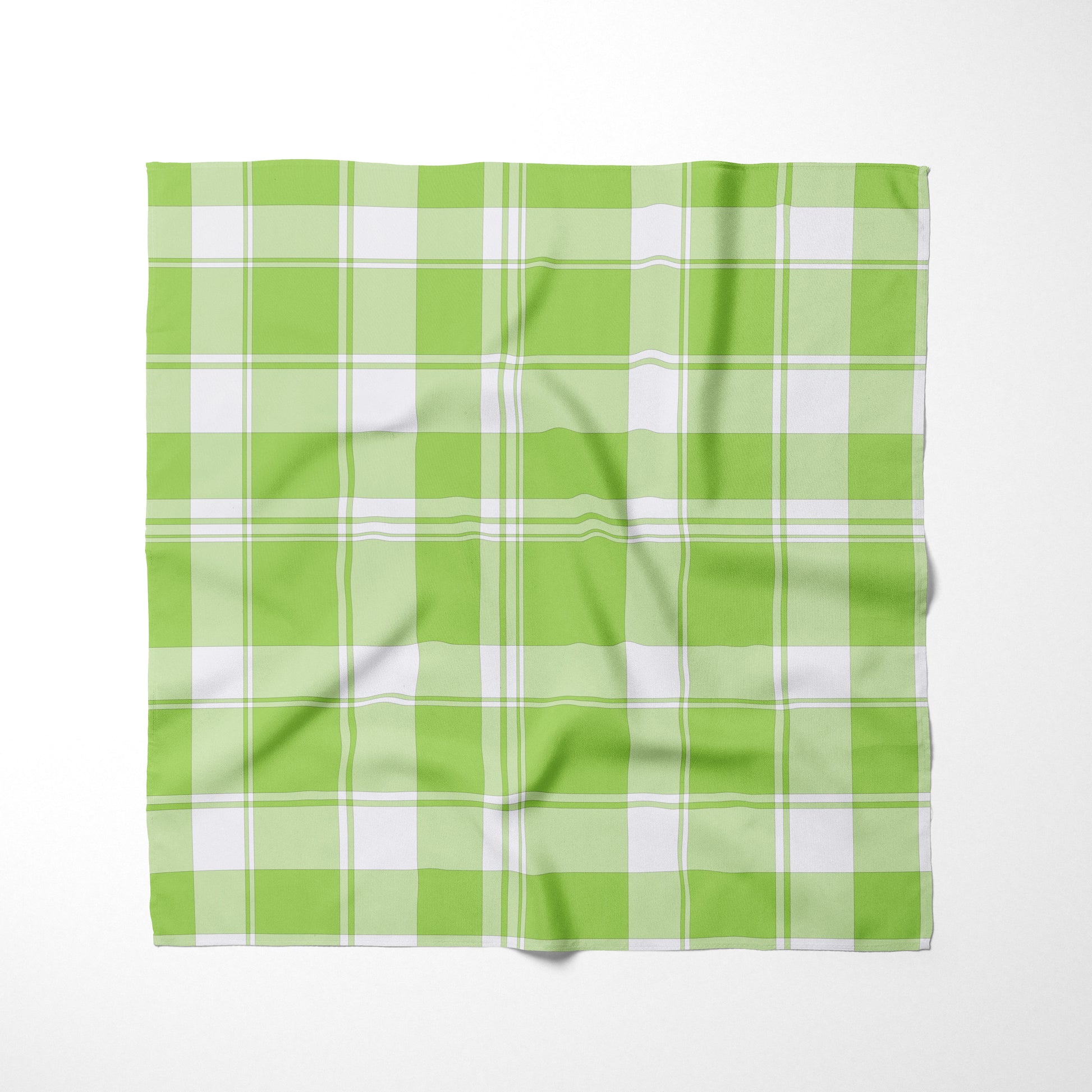 White And Lime Green Plaid Dog Bandana - Apawry Pup