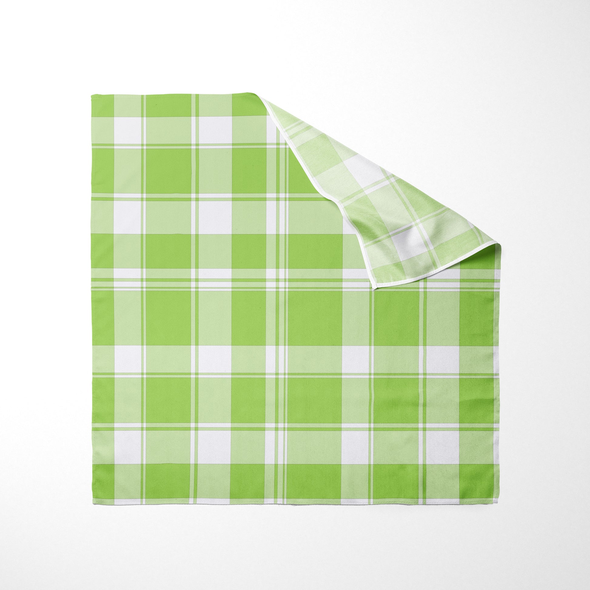 White And Lime Green Plaid Dog Bandana - Apawry Pup