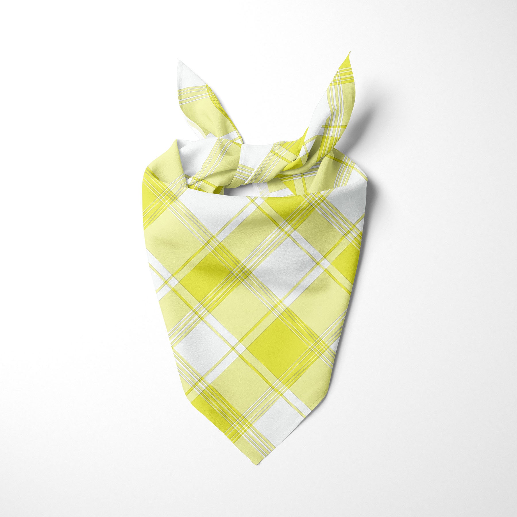 Yellow And White Plaid Dog Bandana - Apawry Pup