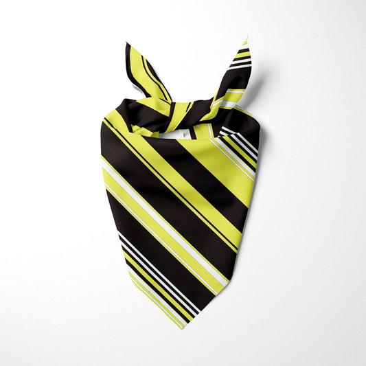 Yellow Black And White Striped Dog Bandana - Apawry Pup